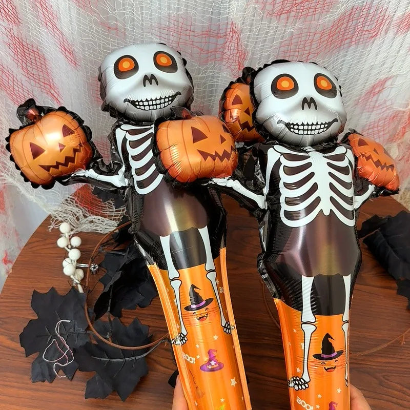 Halloween Handheld Foil Balloon – Pumpkin, Cat & Spooky Character Party Decor