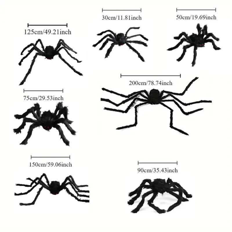 Giant Furry Halloween Spider – Large Black Spider Decoration for Indoor & Outdoor Decor