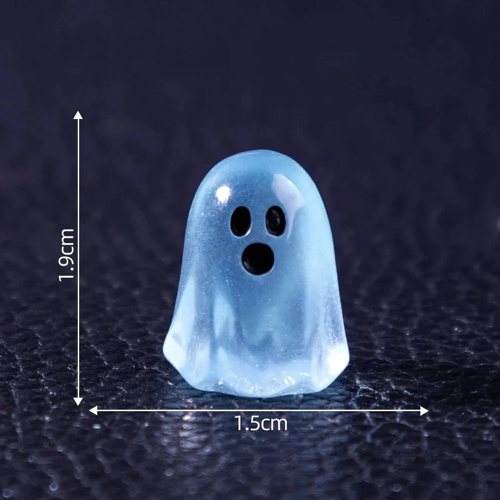 Glow-in-the-Dark Mini Ghost Figures – Halloween Miniature Decor Set