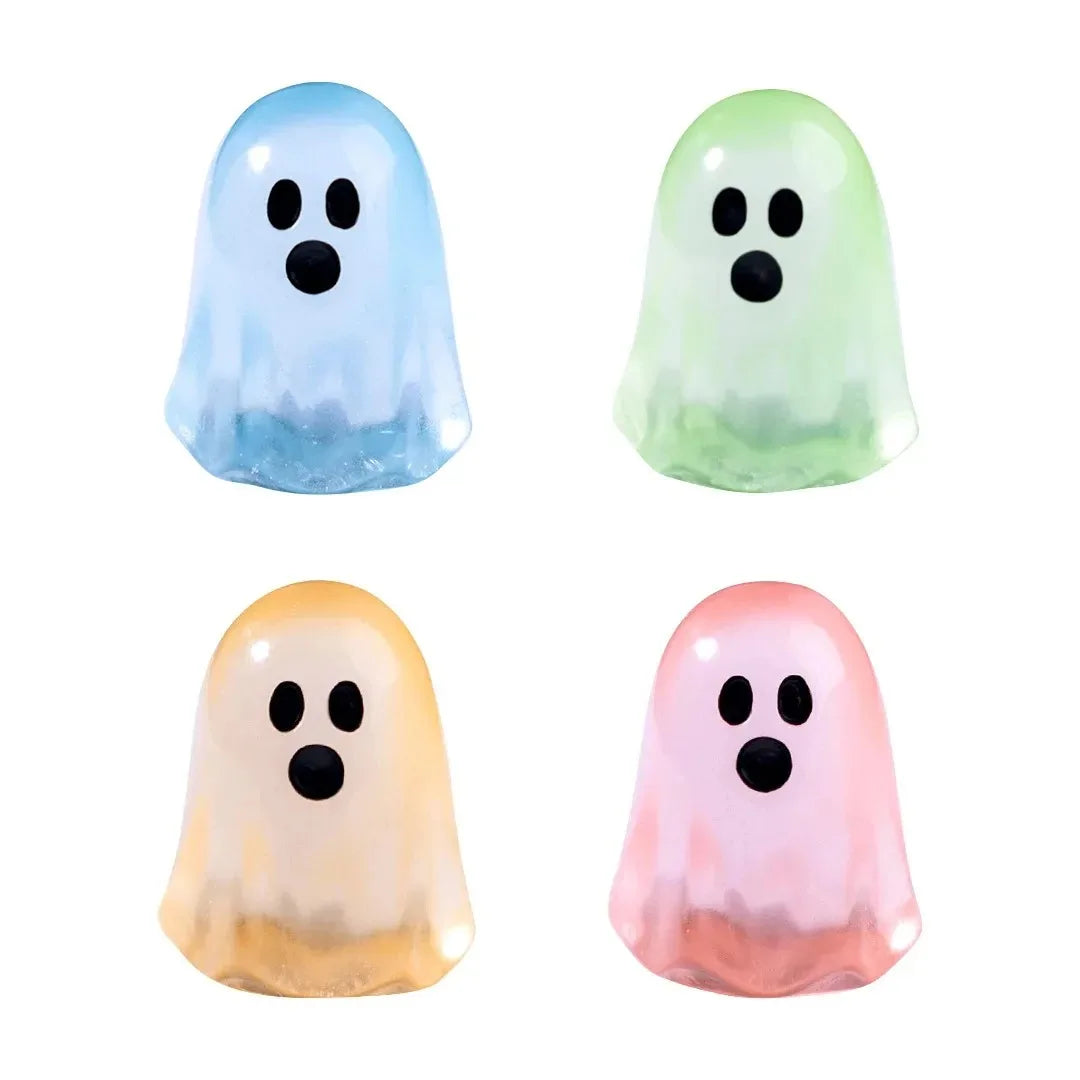 Glow-in-the-Dark Mini Ghost Figures – Halloween Miniature Decor Set