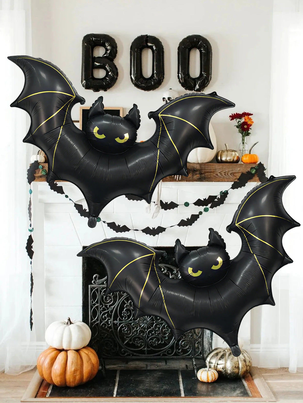 Giant Halloween Bat Foil Balloon – Large Black Bat Party & Outdoor Decoration