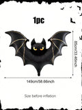 Giant Halloween Bat Foil Balloon – Large Black Bat Party & Outdoor Decoration