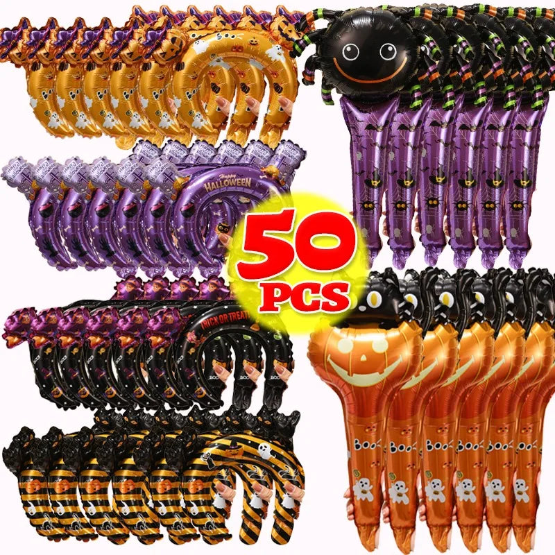 Halloween Handheld Foil Balloon – Pumpkin, Cat & Spooky Character Party Decor