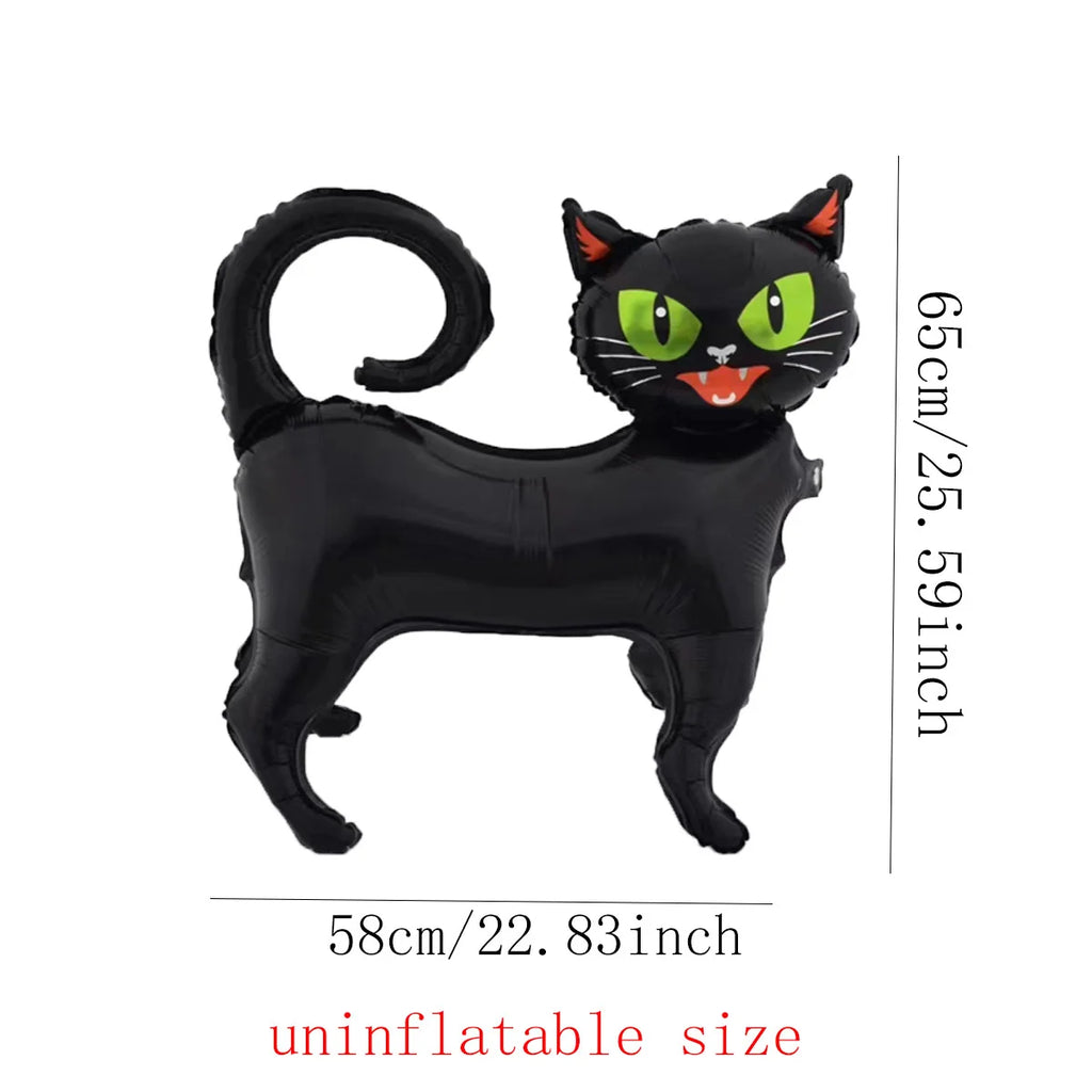 3D Black Cat Foil Balloon – Halloween Party Decoration & Spooky Cat Balloon