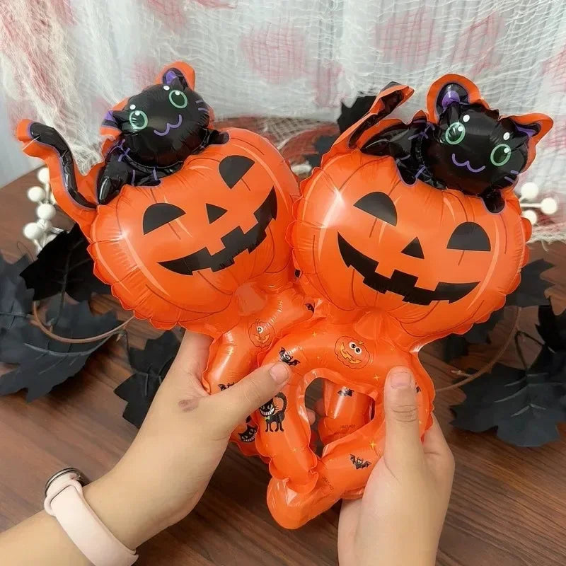Halloween Handheld Foil Balloon – Pumpkin, Cat & Spooky Character Party Decor