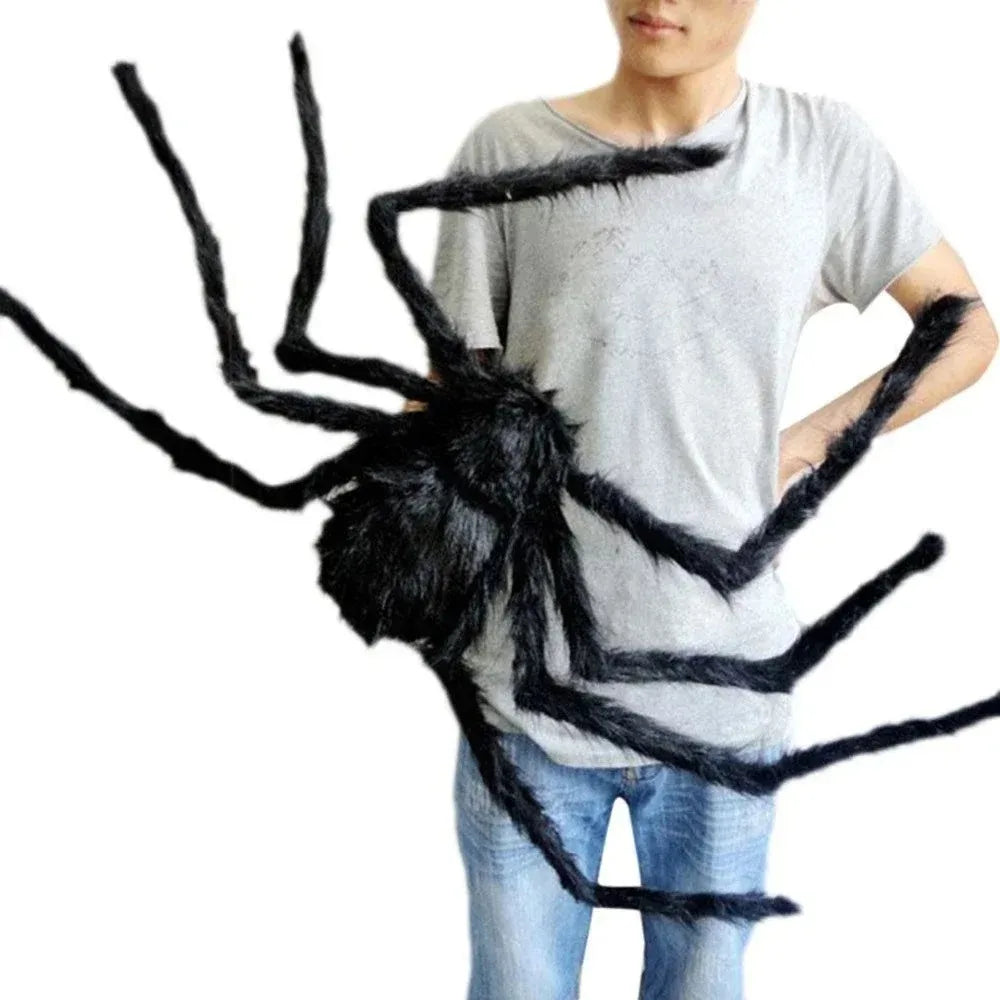 Giant Furry Halloween Spider – Large Black Spider Decoration for Indoor & Outdoor Decor