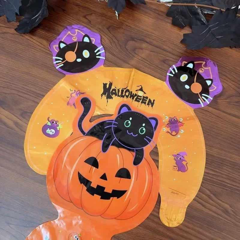 Halloween Handheld Foil Balloon – Pumpkin, Cat & Spooky Character Party Decor