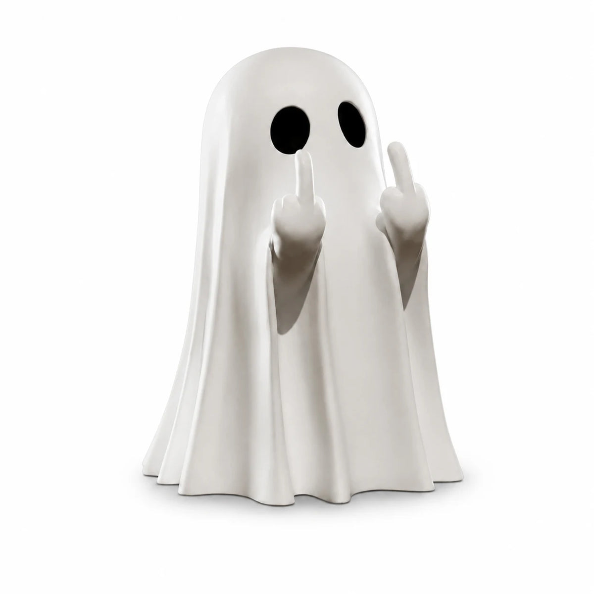 Funny Middle Finger Ghost Figurine – Glow-in-the-Dark Halloween Decor