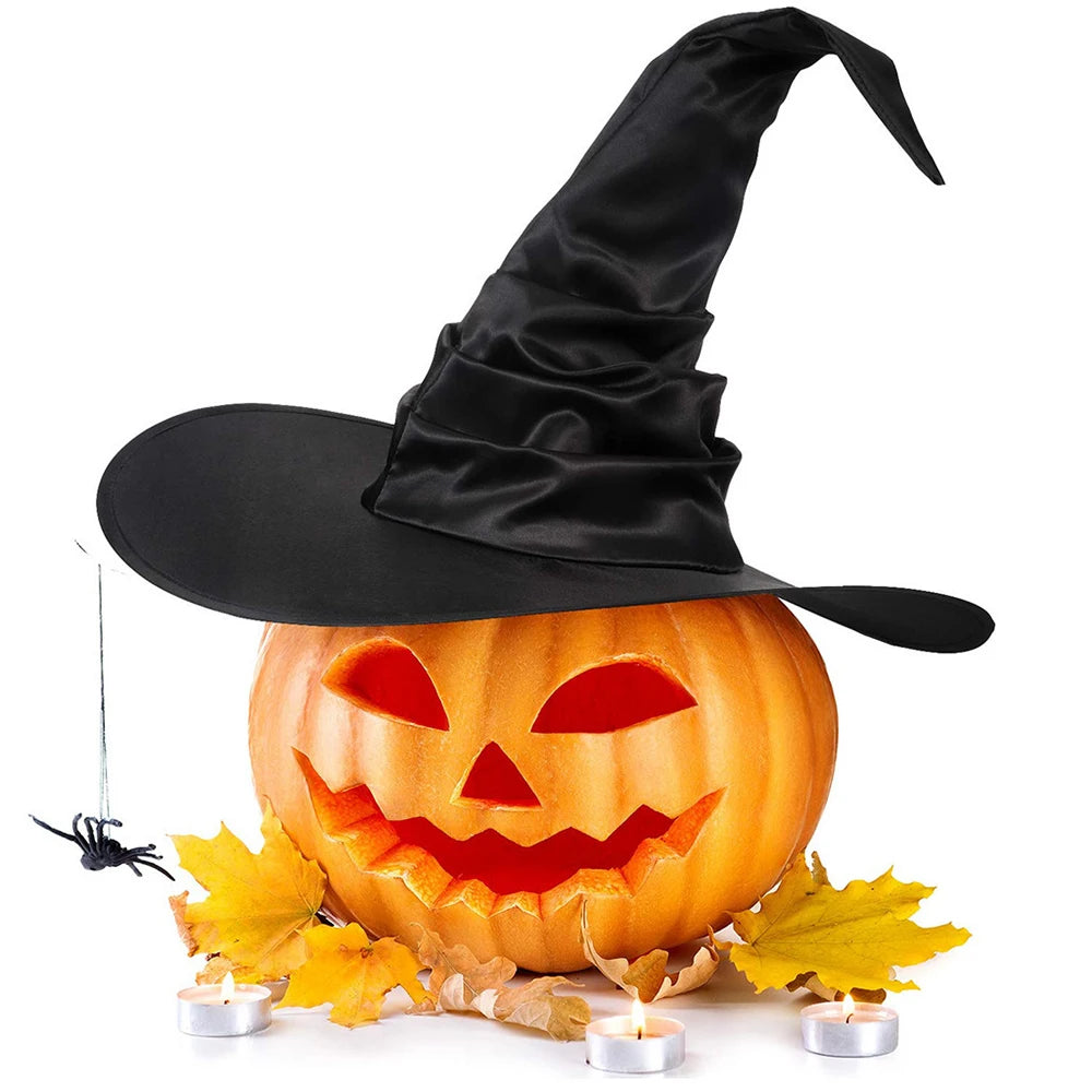 Foldable Witch Hat – Black Halloween Wizard Hat for Costumes & Cosplay