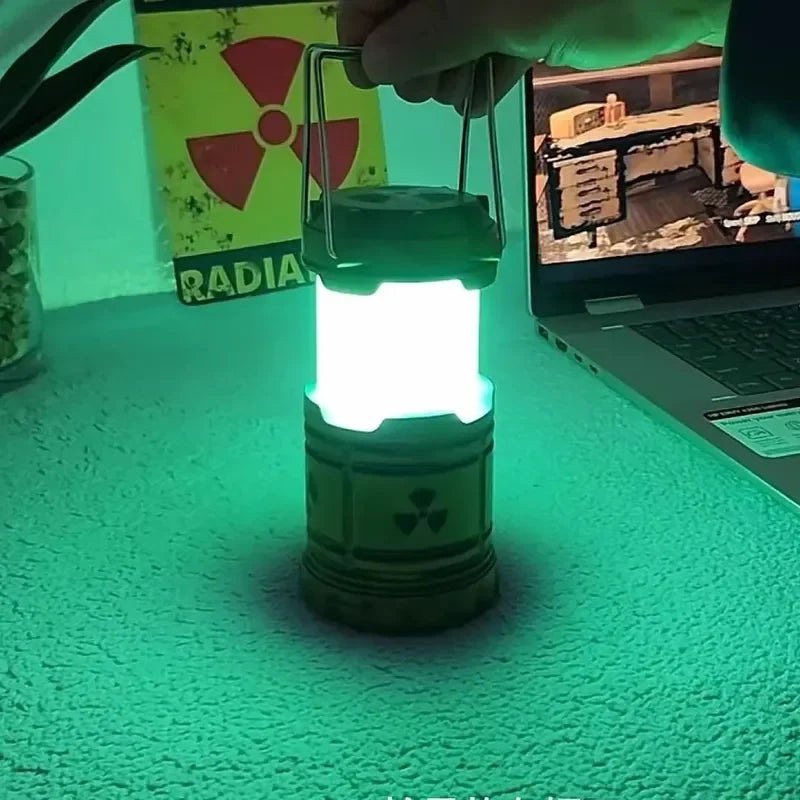 Mini Nuclear Reactor LED Lantern – Radiation-Themed Camping Light & Halloween Decor