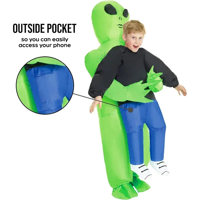 Inflatable Alien Costume – Funny Alien Carrying Suit for Kids & Adults