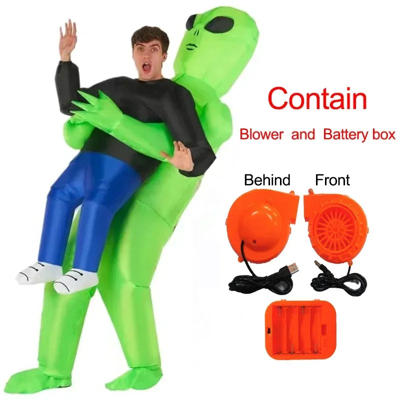 Inflatable Alien Costume – Funny Alien Carrying Suit for Kids & Adults