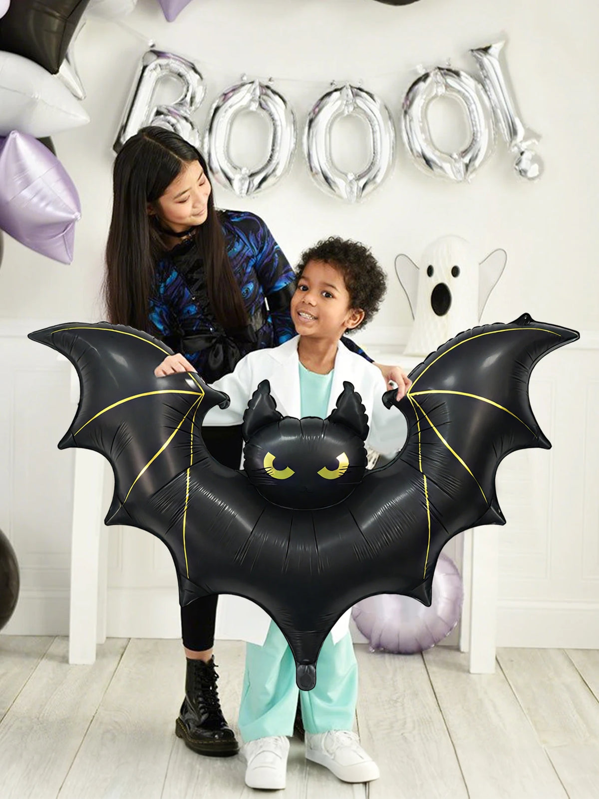 Giant Halloween Bat Foil Balloon – Large Black Bat Party & Outdoor Decoration