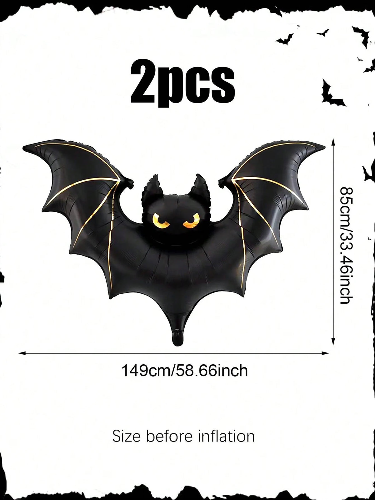 Giant Halloween Bat Foil Balloon – Large Black Bat Party & Outdoor Decoration
