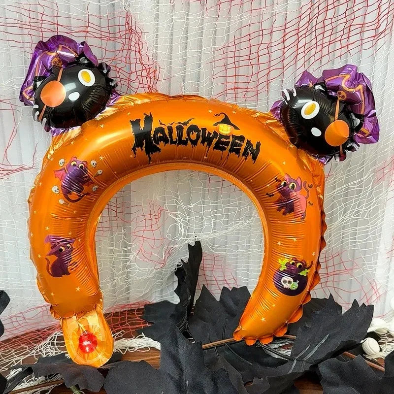 Halloween Handheld Foil Balloon – Pumpkin, Cat & Spooky Character Party Decor