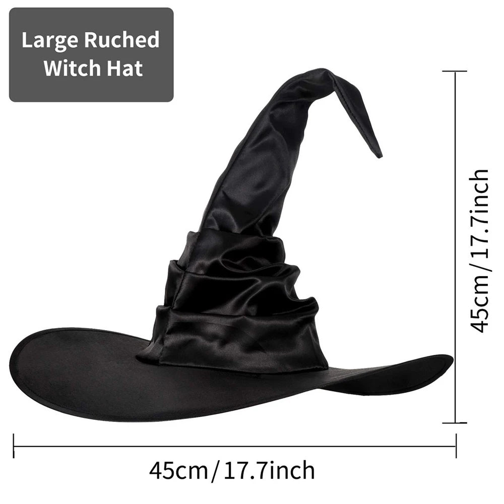 Foldable Witch Hat – Black Halloween Wizard Hat for Costumes & Cosplay