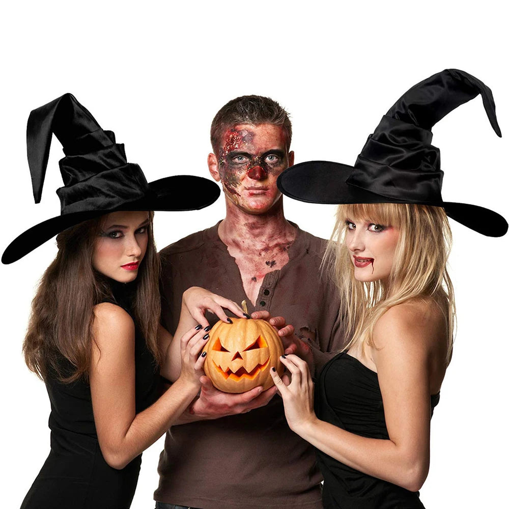Foldable Witch Hat – Black Halloween Wizard Hat for Costumes & Cosplay