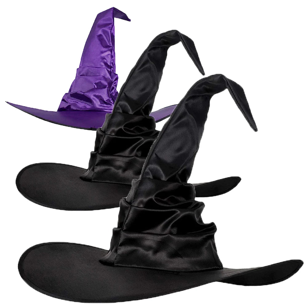 Foldable Witch Hat – Black Halloween Wizard Hat for Costumes & Cosplay